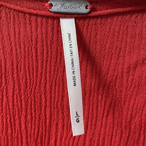 Harlow crochet embroidered boho tunic dress L burnt orange rust Boho hippie - Picture 2 of 11